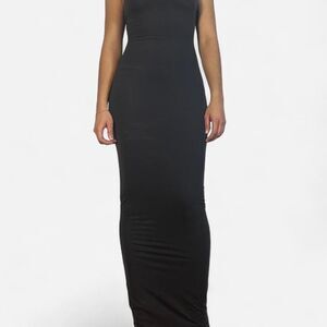 jersey draped dress Blue Silver Stretch Jersey Long Sleeves Wrap Dress main image 1